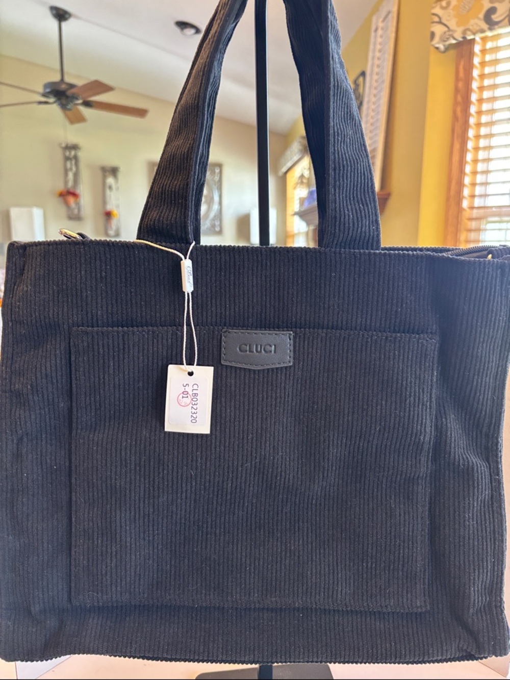 Cluci Black Corduroy Bag